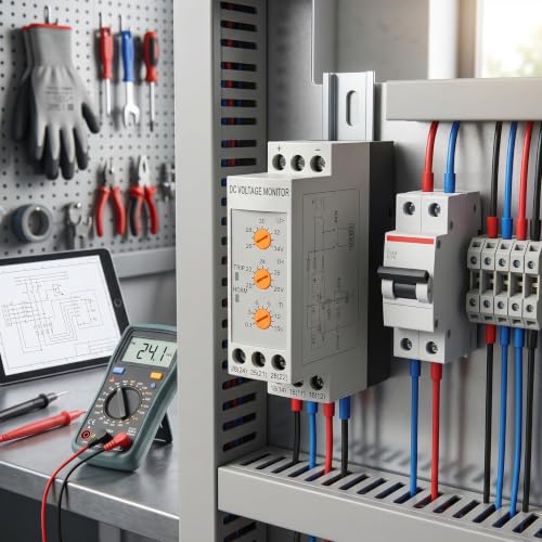 Voltage Monitoring Relay DC 12V/24V/36V/48V Over-Voltage and Under-Voltage Relay 35MM Rail 13-17V 10-14V(DC24V) - size: DC24V