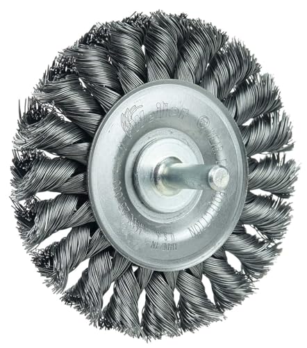 Weiler 17682 3-1/4" Stem-Mounted Knot Wire Wheel, .020" Steel Fill, 1/4" Stem, Made in The USA (Pack of 5) - size: 0.020" Wire Size, style: Pack of 5