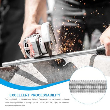 PATIKIL #6-32 UNC 304 Stainless Steel Fully Threaded Rod, 15.7" Length Long Threaded Screw Right Hand Threads All Threaded Rod Studs for Anchoring Bolt, Clamps, Hangers and U-Bolts - size: #6-32 UNC x 15.7"