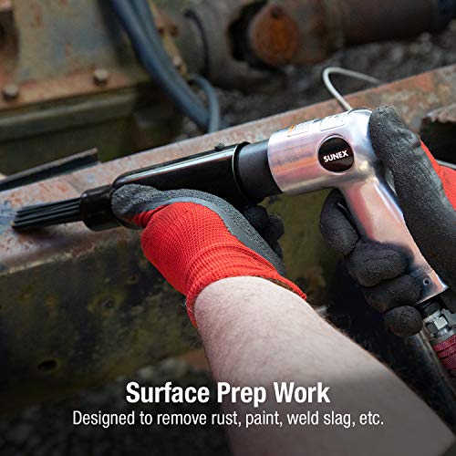 Sunex SX246 Pistol Grip Needle Scaler and Ingersoll Rand 114GQC Air Hammer - 3 PC Chisel Set
