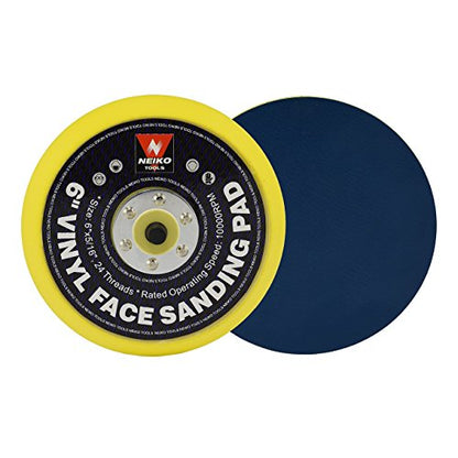 NEIKO 30262A 6" Sanding Pad with Vinyl PSA Backing, 5/16” Arbor with 24 Thread Mounts, 10,000 RPM, Sanding Pads are Ideal for Orbital and Dual Action Sander - size: 6", style: PSA (Sticky-Back)