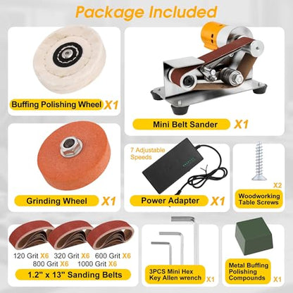 Mini Belt Sander for Knife Making, 15° Electric Power Bench Belt Sanders - style: 15 Degree Belt Sander
