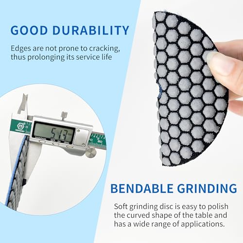 Dry Diamond Polishing Pads,7 Inch Polishing Pads Set of 8 Pieces Plus - size: 7 inch-50-6000