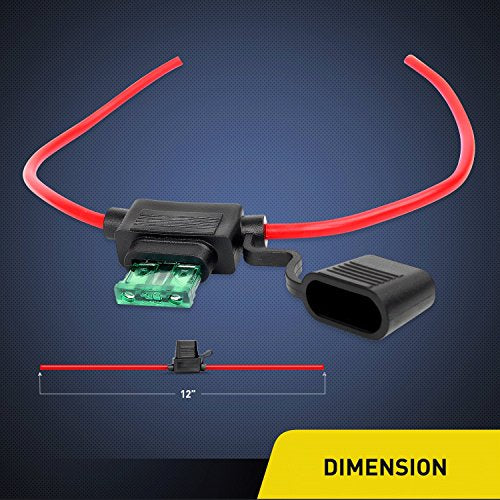 Nilight GA0004 5Pack 12AWG Inline Wiring Harness 12 Gauge ATC/ATO Automotive Holder with 30A Fuse Blade Standard Plug Socket-5 Pack, 2 Years Warranty - size: 5Pcs 12AWG Fuse Holder