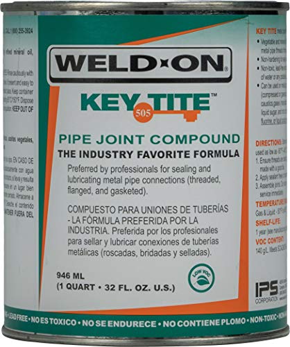Weld-On 10063 505 Key Tite Metal Pipe Thread Sealant, Green, 1 Quart - size: 1 Quart (32 fl oz)