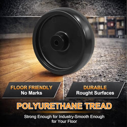 5 Inch Polypropylene Caster Wheels– Heavy Duty, Non-Marking, 450 lbs Load Capacity Each, Floor Protective, Ideal for Industrial Carts and Equipment(10 Pack) - size: 5 INCH