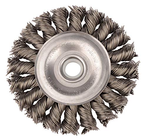 Weiler 08024 3" Standard Twist Knot Wire Wheel, .020" Steel Fill, 1/2"-3/8" Arbor Hole, Made in the USA - size: .020 Wire Size, style: Pack of 1