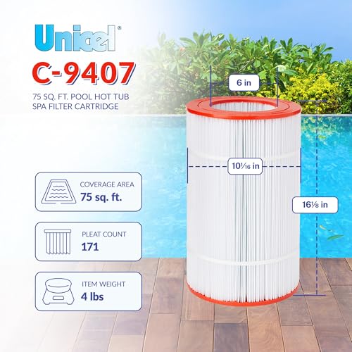Unicel C-9407 75 Square Foot Media Replacement Pool Hot Tub Spa Filter Cartridge with 171 Pleats - size: 1 Pack
