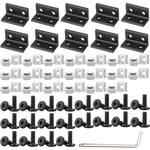 10Set 2040 Corner Bracket Connector for 2040 Aluminum Extrusion Accessories Black(3625 10Set) - color: Black, size: 2040 10 Set B