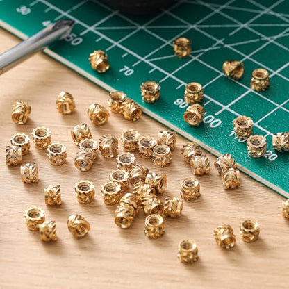 Yaocom 300 Pcs M2.5 Threaded Inserts M2.5 x D3.5 x L4 Heat Set Inserts Brass 3D Printing Knurled Metric Nuts for Plastic, 3D Printing Components - size: M2.5 x D3.5 x L4