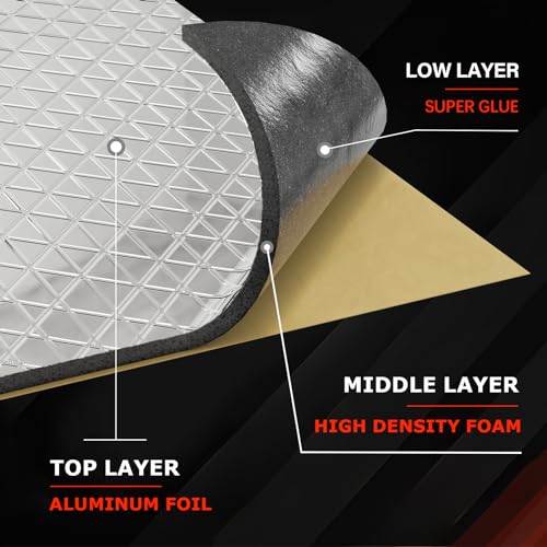 394 Mil Car Sound Deadening Mat, Sound Deadener Material 16 Sq Ft, 15-Piece - size: 1-16 sqft