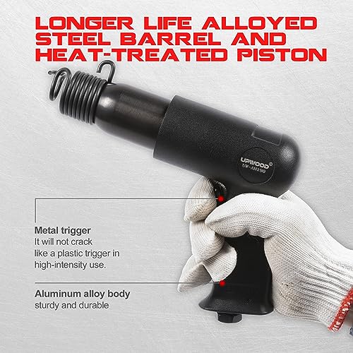 UW-AH190 Medium Barrel Air Hammer Kit with Quick Change Retainer and 4 Chisels, 2-5/8 Inch Stroke, 3500 BPM, Lightweight - style: UW-AH190 Medium Barrel