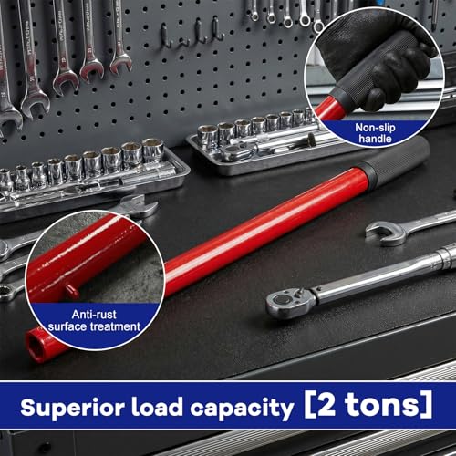 2 Ton Jack Handle Replacement, Horizontal Hydraulic Jack Handle Replacement Kit with Gloves, Anti-Slip Grip Steel Jack Lifting Handles for Most Vehicles, Car Accessories (Red) - color: Red, 2 Ton