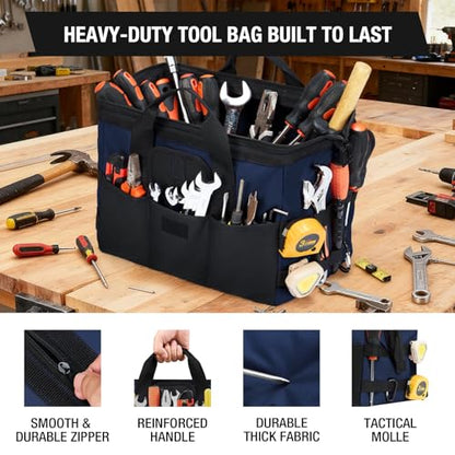 HISEA 3 Pack Heavy Duty Tool Bag, 13-Inch Waterproof Tools Organizer Tote - color: Navy, size: 13 Inch