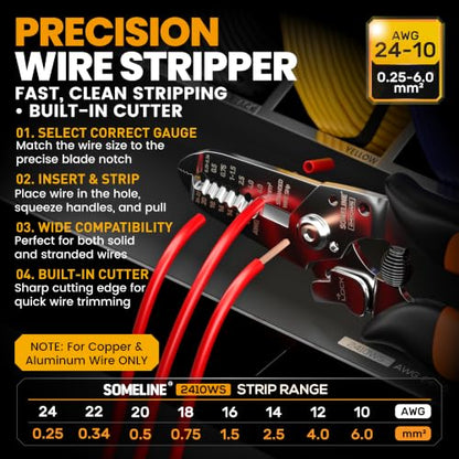 SOMELINE Wire Terminal Crimping Tool Kit, 22-10 AWG with 45-Type Connectors