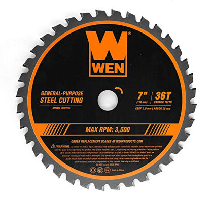 WEN BL0736 7-1/4-Inch 36-Tooth Carbide-Tipped Professional Saw Blade for Steel Cutting
