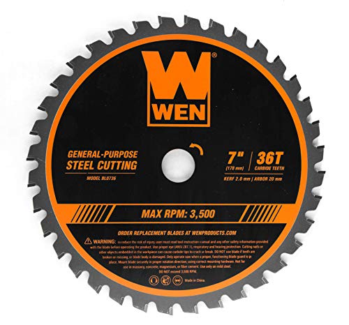 WEN BL0736 7-1/4-Inch 36-Tooth Carbide-Tipped Professional Saw Blade for Steel Cutting
