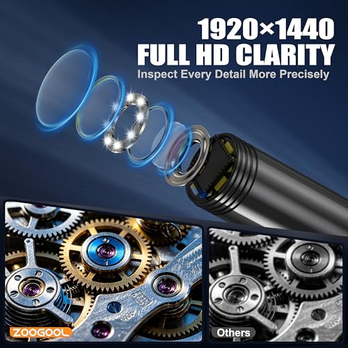 Endoscope Camera with Light, 1920P HD Borescope Inspection Camera