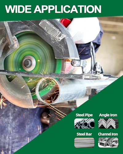 7-1/4 Inch Metal Cutting Saw Blade 48 Teeth - Ceramic Carbide Tipped for Steel, Iron, Steel Pipe, Non-Ferrous and Ferrous Metals, 5/8" Arbor - size: 7-1/4 Inch