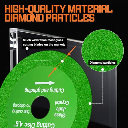 Diamond Blades 3-Pack 4.5" Diamond Multi-Purpose Saw Blades, Angle Grinder Disc for Cutting Porcelain Ceramic Glass Tile Marble Cutting Tools