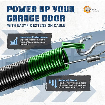 120 lb. Heavy-Duty Double-Looped Garage Door Extension Spring (2-Pack) - Green | Springs for Overhead Garage Door Hardware Repair | Minimum 30,000 Cycles for 7' Feet Garage Door Door - size: 120-Green