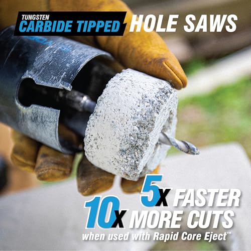 Spyder 3-1/4-Inch Diameter Carbide Tipped Hole Saw, for Fiber Cement Board, Wood, PVC, Plastic, Concrete Block, Ceramic Tile, and More (600036CF) - size: 3-1/4 inch