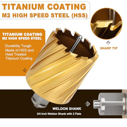 1-5/16"x1 HSS Annular Cutter，Diameter 1-5/16"，Cutting Depth 1" - size: 1-5/16x1"