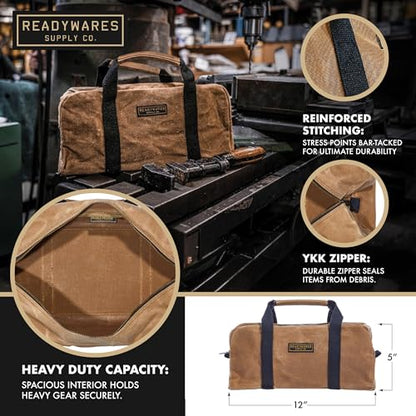 Readywares 12" Utility Bag | Waxed Canvas Small Heavy Duty Tool Bag - size: 12" Utility Bag