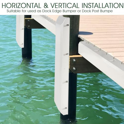 Boat Dock Bumpers for Edge/Piling,Dock Bumpers for Post/Pylon/Straight Edge - style: 2Pack-White