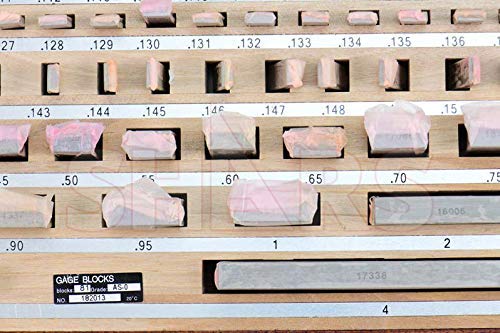 Shars Rectangular Gage Block Set 303-5307C M) - size: Grade 0 303-5307C