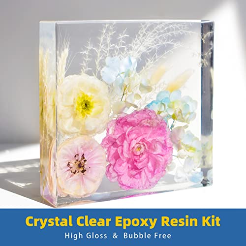 TAKIMO 1 Gallon Crystal Clear Resin Kit,No Bubble & Not Yellowing Epoxy Resin for Coating, Casting, Table Top,DIY, Bar Top, River Tables, Resin Art, Wood with High Gloss Finish (Pack of 2) - size: 1 Gallon Not Yellowing Epoxy Kit (Pack of 2)