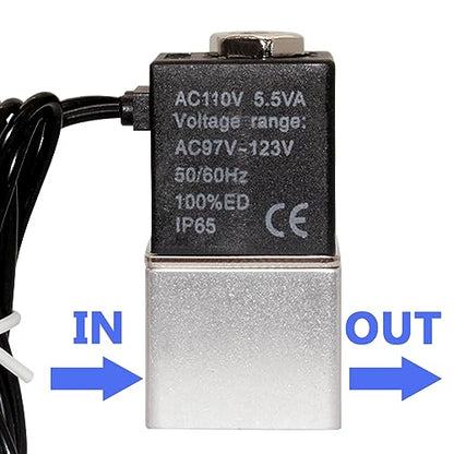AC 110V Solenoid Valve 1/4" NPT 2 Way Normally Closed Air Valve Electric Solenoid Valve - size: 1/4"NPT, style: AC110V