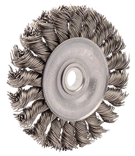 Weiler 08024 3" Standard Twist Knot Wire Wheel, .020" Steel Fill, 1/2"-3/8" Arbor Hole, Made in the USA - size: .020 Wire Size, style: Pack of 1