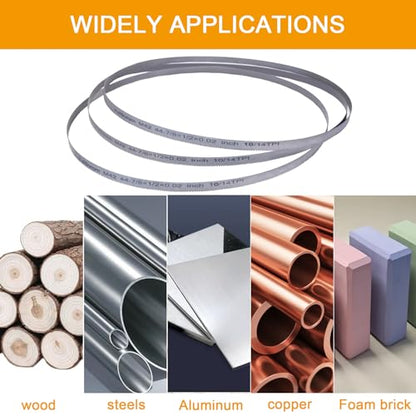 44-7/8-Inch x 1/2 Portable Bandsaw Blade 10-14 TPI, bandsaw Blades for Milwaukee 48-39-0551,DeWalt DCS374B Band Saw Blades 44-7/8" x 1/2" x .020", 3-Pack for DW3984 - size: 10/14TPI
