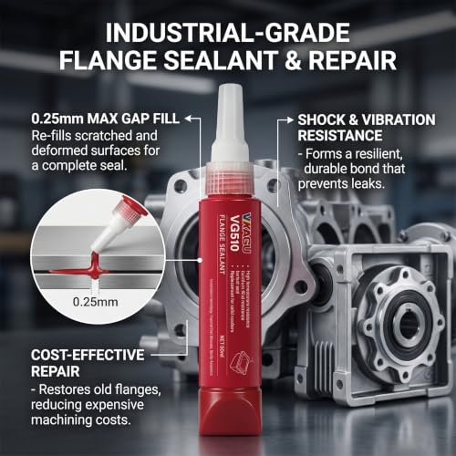 VG510 Anaerobic Flange Sealant & High Temp Gasket Maker, Replaces Solid Washers for Rigid Machined Metal, Instant Seal, 50ml (1.69 fl oz), 2 Pack - style: 50ml-2 Pack
