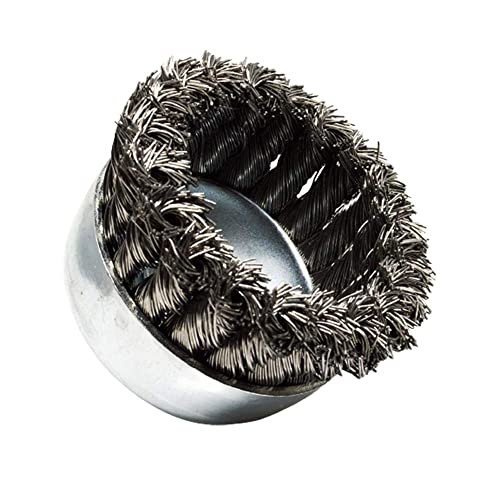 Benchmark Abrasives 3" Knot Wire Cup Brush for Aluminum, Concrete, Metal for Derusting Paint Removal Deburring for Angle Pneumatic Grinder 5/8"-11 Thread - (Stainless Steel) - size: 3" Knot Wire, style: Stainless