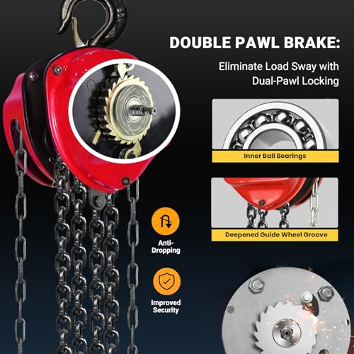 2 Ton Hand Chain Hoist for Engine Lift, Warehouses, Automotive - size: 2Ton 20FT