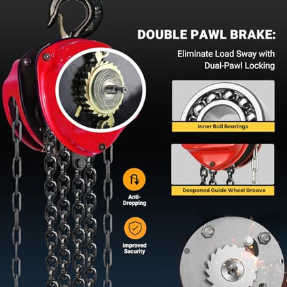 2 Ton Hand Chain Hoist for Engine Lift, Warehouses, Automotive - size: 2Ton 20FT