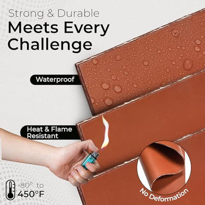 Exactly Rubber - Fiber Reinforced Silicone Sheet, 70A Durometer Silicone Mat, 500°F Temperature-Resistant Rubber Sheet, 1300 PSI Tensile Strength Rubber Mat, Made in The USA, Red, 1/32 x 9” x 24” - size: 1/32 x 9 x 24