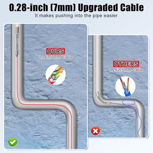 Sewer Camera with Locator, 156ft Snake, 9" HD Screen for Pipe Inspection - size: 49M
