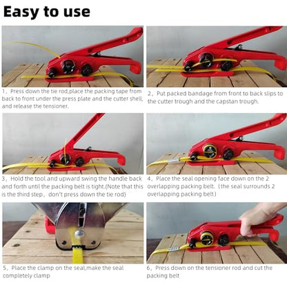 Banding Strapping Kit -Tensioner Sealer 3500ft Poly Strap 200 Seals - color: 5kg kit(blue)