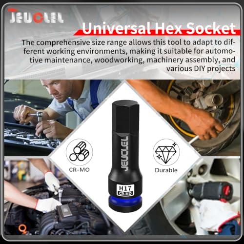 17mm Hex Impact Bit Socket, H17 1/2" Drive Allen Socket, Cr-Mo - size: 1PC | H17 17MM