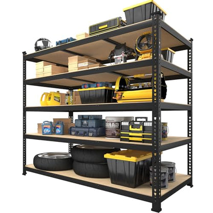 PrimeZone 48"W x 24"D x 72"H Garage Storage Shelves, 5-Tier Metal Shelving - size: 48"W x 24"D x 72"H