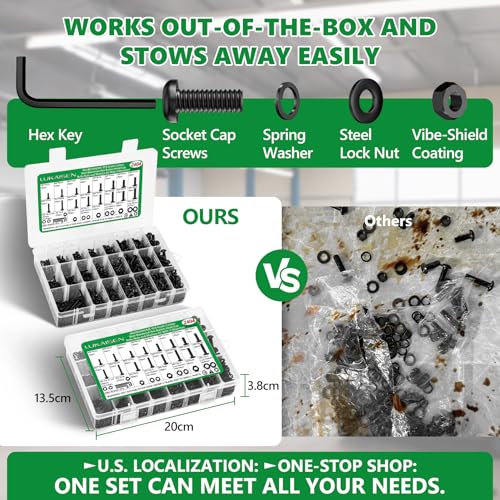 2404 PCS M2 M3 M4 M5 Metric Screw Assortment,Hex Socket Button Head - size: M2 M3 M4 M5 2404pcs 2
