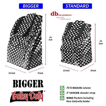 dbest products Bigger Trolley Dolly, Black Polka Dot Shopping Grocery Foldable Cart - color: Black Polka Dot