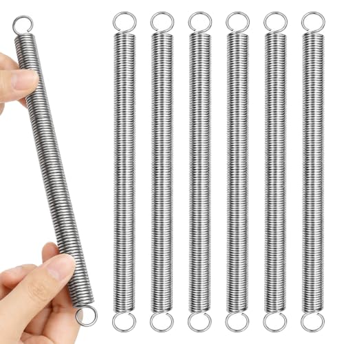 6pcs 3/8 Inch x 6-1/3 Inch Stainless Steel Extension Springs - size: 16cm