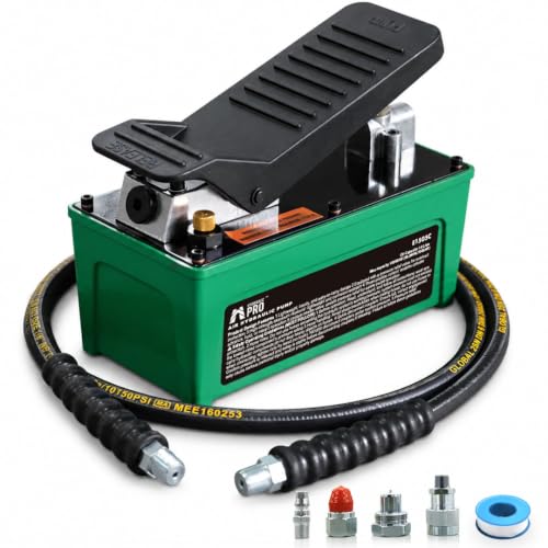 Air Hydraulic Pump with 6.6 ft Oil Hose, 10,000 PSI Foot Pedal Pump - color: Green Air Hydraulic Pump