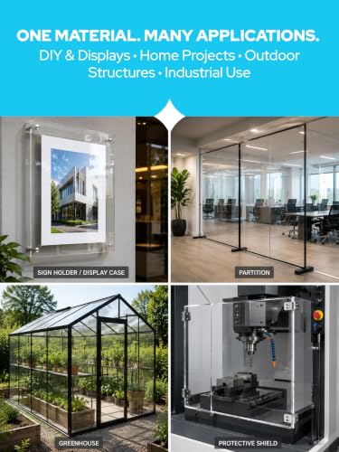 KASTLITE Clear Polycarbonate Sheet - 1/4" Thick - 6" x 12" Cut to Size - size: 6" x 12", style: 1/4"