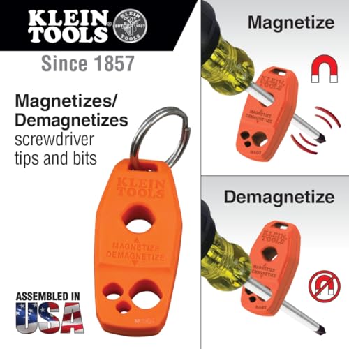 Klein Tools 85077INSR Insulated Screwdriver Set with Magnetizer, Made in USA, 1000V Electrical Screwdrivers, Phillips, Slotted, Square, 7-Piece - size: 7-Piece Set