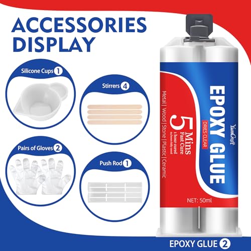 5 Minute Epoxy Glue 3.4oz Clear 2 Part Strong Fast Cure Adhesive Repair